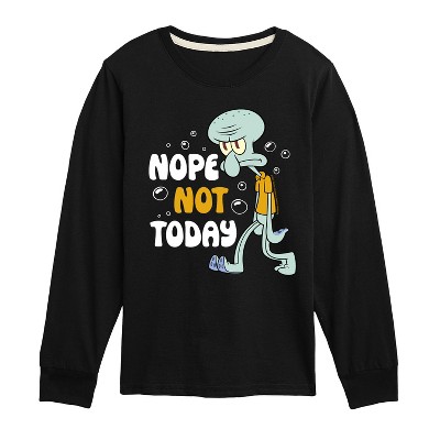 Boys' - SpongeBob SquarePants - Squidward Nope Not Today Long Sleeve Graphic T-Shirt