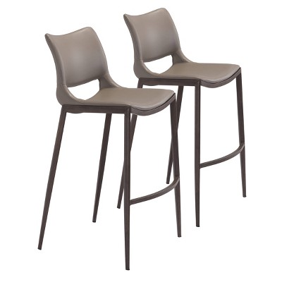 Set of 2 Geary Barstools Gray/Walnut - ZM Home