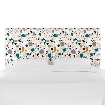 Skyline Furniture Olivia Upholstered Headboard Terrazzo Emerald Ochre