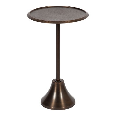 Kate and Laurel Sanzo Round Metal Side Table, 15x15x24, Bronze