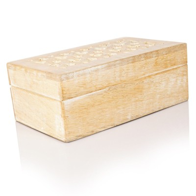 Mela Artisans Trellis Handcrafted Box in Whitewash Finish - Medium