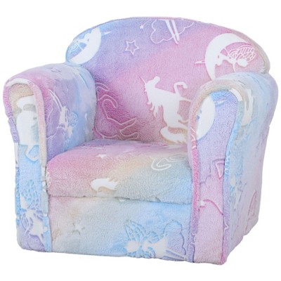 INFURNIC Kids Sofas Polyester Kids Sofa Set with Glow in the Dark Star Designfor Bedroom, Livingroom, Kid Room, Multicolored, 19.7"*15.4"*17.3"