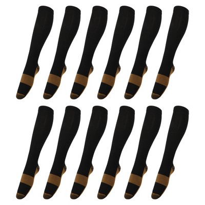 Unique Bargains Copper Stockings Compression Socks or Running 6 Pairs