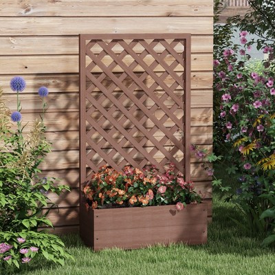 Gulches Raised Garden Bed with Trellis - Freestanding Planter for Climbing Plants & Vines