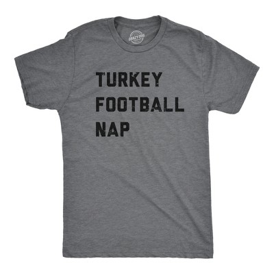 Mens Turkey Football Nap T Shirt Funny Thanksgiving Dinner Tee for Guys - Crazy Dog Men's T Shirt for Thanksgiving