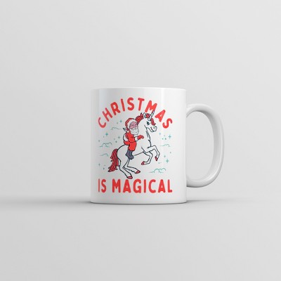 Crazy Dog Christmas Is Magical Mug Funny Santa Claus Fantasy Unicorn Novelty Cup-11oz