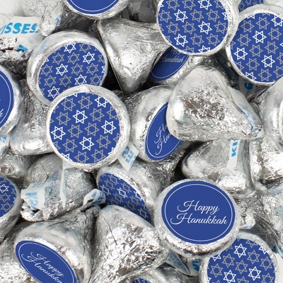 100 Pcs Hanukkah Candy Chocolate Hershey's Kisses Bulk (1lb) - Star of David