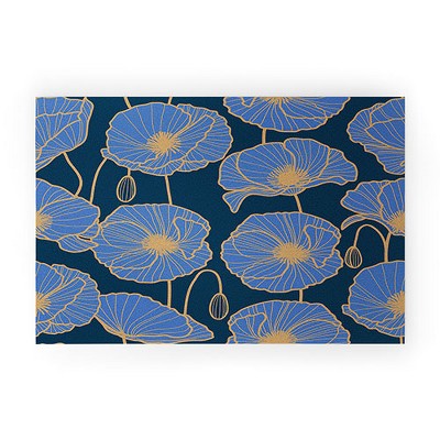 Emanuela Carratoni Moody Blue Garden Welcome Mat - Deny Designs