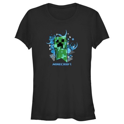 Juniors Womens Minecraft Charged Creeper T-Shirt