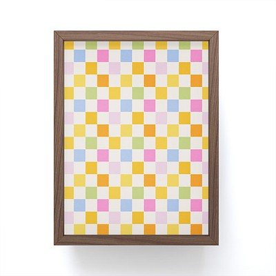 Iveta Abolina Eclectic Checker Check Cream Framed Mini Art Print 4" (H) x 3" (W) x 1" (D) - Society6