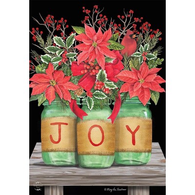 Joy Mason Jars Christmas Garden Flag 18" x 12.5" Briarwood Lane