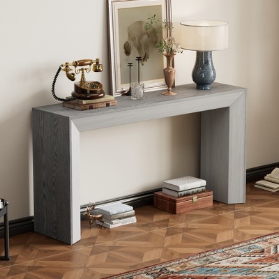 Mirod Elegant Console Table with Fireplace-Inspired Design, Wood Veneer Top, Versatile Entryway, Hallway or Living Room Table