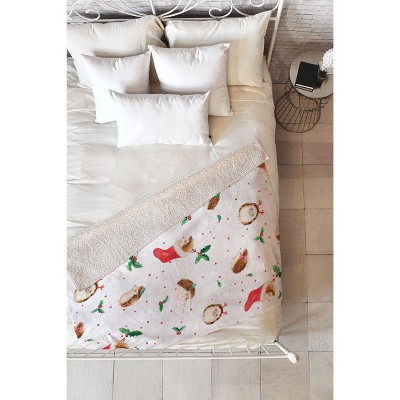 Ninola Design Hedgeog Yuletide Fleece Throw Blanket -Deny Designs