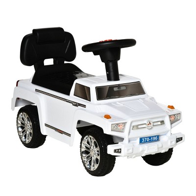 TopComfy Baby Walkers Kids Ride on Push Car, SUV Style Sliding Walking Car for Toddle, Anti Dumping System, White, 26.5"*11.25"*9.5"