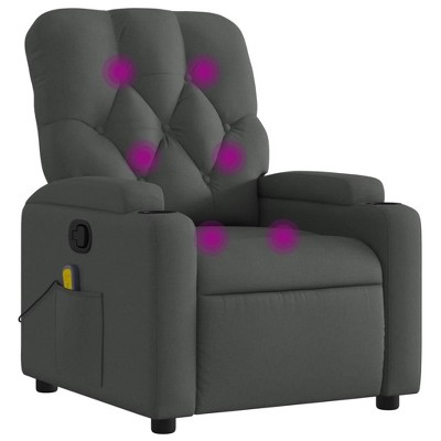 vidaXL Massage Recliner Chair - Dark Gray Manual Push Back
