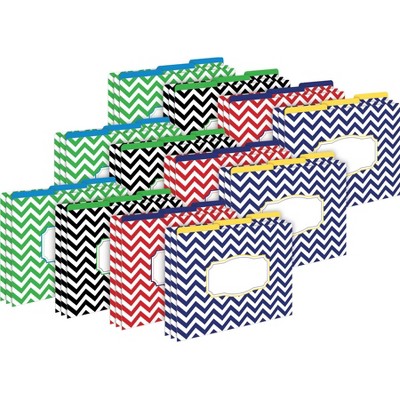 Barker Creek Nautical Chevron 14pt Letter-Size File Folders: 36 Multicolored Paper Folders, Top Tab, 50 Sheet Capacity