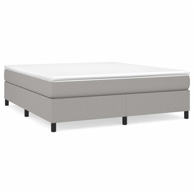 vidaXL Light Gray Fabric Box Spring Bed Frame, California King 72"x83.9", Plywood and Engineered Wood Construction, Modern Suitable Bedroom Furniture