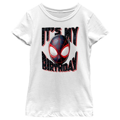 Girl's Marvel It's My Birthday Miles Morales T-Shirt