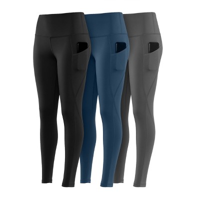 Women's High Waist Leggings with Side Pockets , Soft Stretch, Moisture Wicking, Polyester Spandex Women Activewear by Lux Decor Apparel
