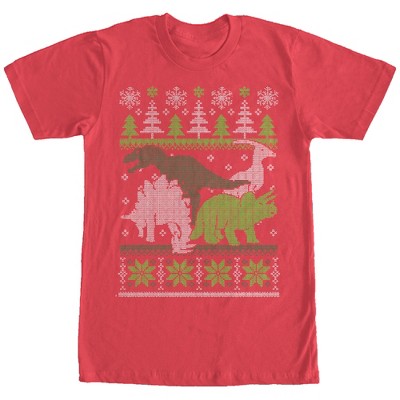 Men's Lost Gods Ugly Christmas Dinosaurs T-Shirt