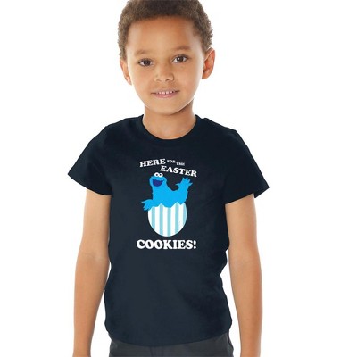 Sesame Street Cookie Monster Easter Egg Kids T Shirt for Toddlers, Navy