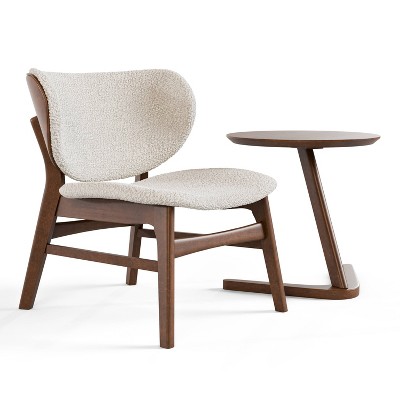 HOMES: Inside + Out 2pc River Run Mid-Century Modern Accent Table Set with Chair Walnut