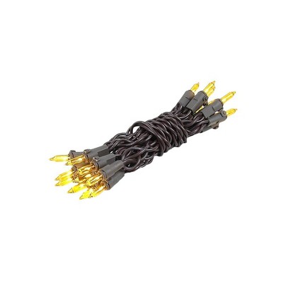 Novelty Lights 20 Light Christmas Craft Mini Light Set, Non-Connectable, Brown Wire, 8' Long