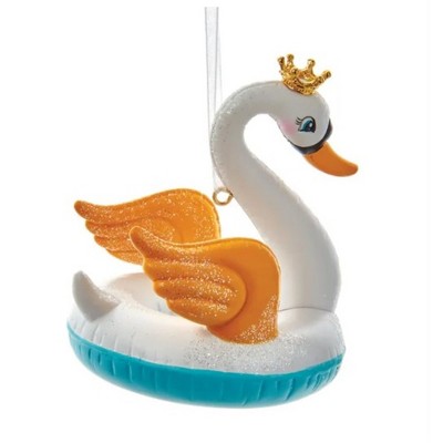Kurt Adler Resin Ornament for Christmas Tree, Swan In Float