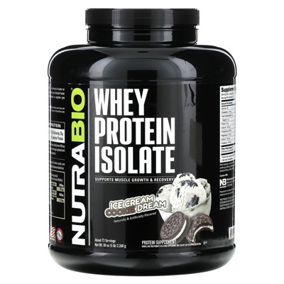 NutraBio Whey Protein Isolate, Ice Cream Cookie Dream, 5 lb (2,268 g)