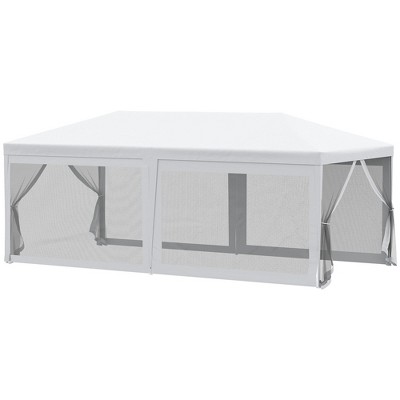 Outsunny 20' x 10' Outdoor Party Tent Gazebo Wedding Canopy with Removable Mesh Sidewalls