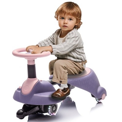 Whisen Kids Ride on Wiggle Car, Shock Absorbing PU Wheels for Effective Floor Protection, Steering Wheel Rotates 360°