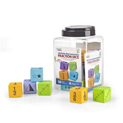 hand2mind Multiple Representation Fractions Dice: Educational Math Manipulatives for Grade 3 with Instruction Guide