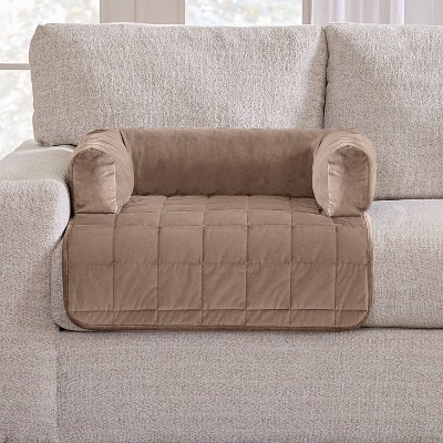 Sure Fit Pet Otis Quilted Three Sided Bolster Pet Bed Waterproof Couch Protector Large: Indoor Sofa Cover, Non-Slip, Machine Washable