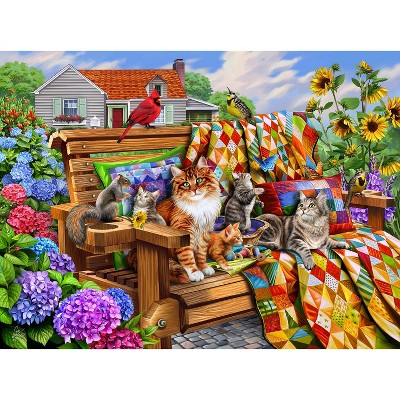Sunsout Cats and Quilts 1000 pc Jigsaw Puzzle 70808