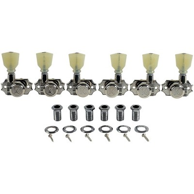 Kluson 3 Per Side Locking Revolution Series G-Mount Pearloid Keystone Tuning Machines