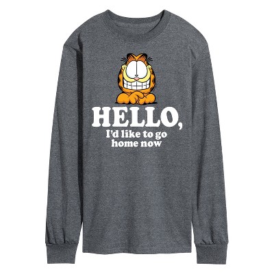 Men's - Garfield - Hello Go Home Now Long Sleeve Graphic T-Shirt