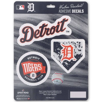 MLB Detroit Tigers Sticker Decal - 3pk: Vinyl Wall Sign Panels