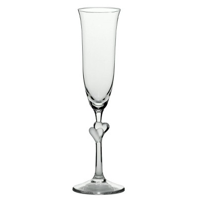6.3oz 2pk Glass L'Amore Heart Flute Drinkware Set - Stolzle Lausitz