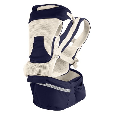 Qinhu Ergonomic Multifunctional Baby Carrier with Hip Seat & Head Hood, Adjustable for 0-4 Years, 55lbs blue
