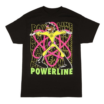 Seven Times Six Disney Men's The Goofy Movie Powerline Atom Repeating Short Sleeve T-Shirt Black