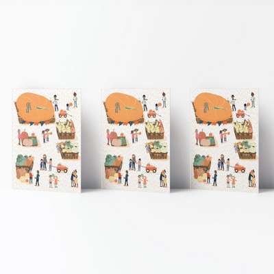 Pumpkin Thanksgiving Fall/Autumn Greeting Card Pack Sets (3 ct) by Ramus & Co