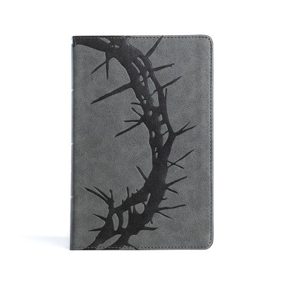 CSB Large Print Personal Size Reference Bible, Charcoal Leathertouch - by  Csb Bibles by Holman (Leather Bound)