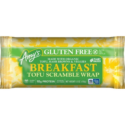 Amy's Gluten Free Vegan Tofu Scramble Frozen Breakfast Wrap - 5.5oz