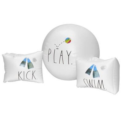 Select Brands: Rae Dunn Swim Kick Play Water Wings & 12" Beach BallG0810034401991