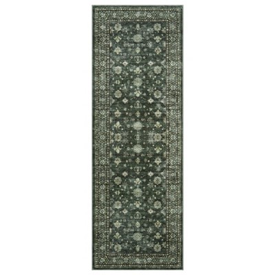Area Rug Indoor Vintage Living Room Carpet Washable Distressed Rug Floral Bedroom Rug Retro Accent Throw Rug Office Dining Room Nursery