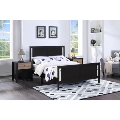 PAGED Twin Size Toddler Bed Wooden Baby Bed Frame with Reversible Panel, Headboard and Footboard for Bedroom