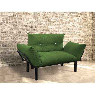 CAVINAS Loveseat Sofa with Sleek Metal Legs, Upholstered 2-Seater Sofa, Modern Futon Couch for Small Apartments, Bedrooms, Cozy Living Rooms
