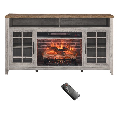 TV Media Stand with Electric Fireplace KD Inserts Heater