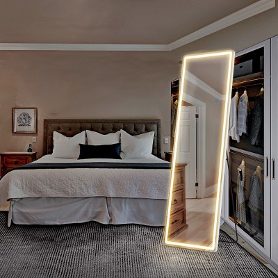 SEVOBAL Full Length Mirrors Multi Position Reflection Accent Flexible Placement For Contemporary Living Spaces, Silver, 63.7"*1.5"*20.8"