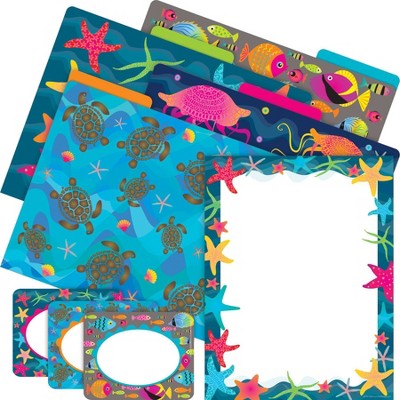 Barker Creek Kai Ola Starfish Get Organized File Folders Set Multi-Design 107 per Set: Paper, Top Tab, 50 Sheet Capacity